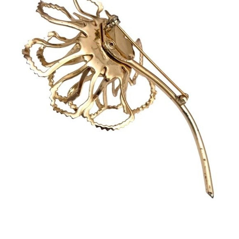 Vintage Sarah Coventry Allusions Gold Tone AB Rhinestones Flower Brooch 1968 - Picture 4 of 5